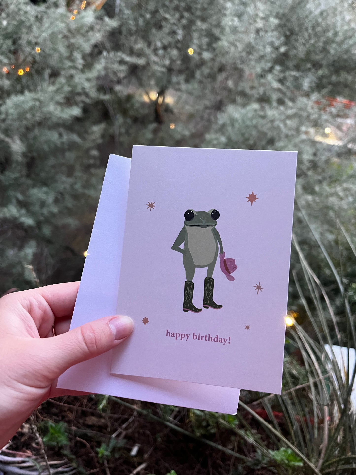 frog cowgirl birthday card