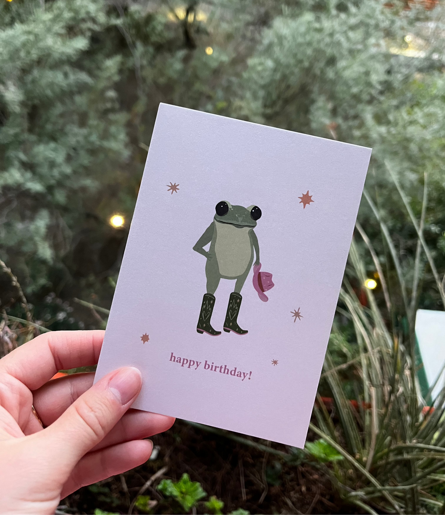cowgirl frog birthday card