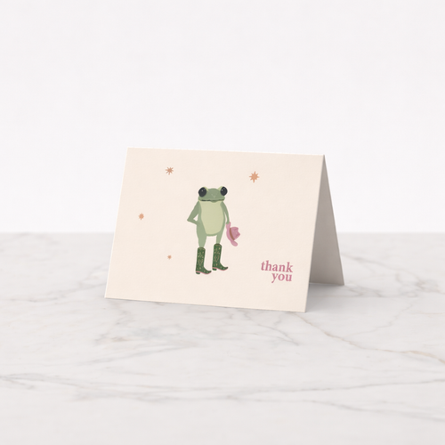 cowgirl frog horizontal thank you card pack (3 cards)